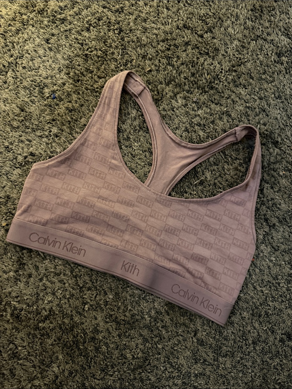 Kith Mauve Ribbed Logo Racerback Bralette